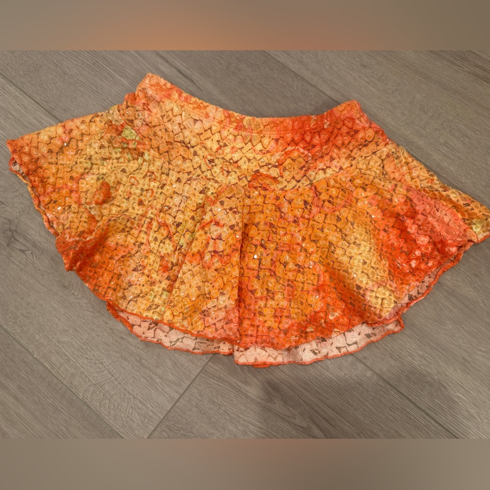 Girls Orange Skating Outfit